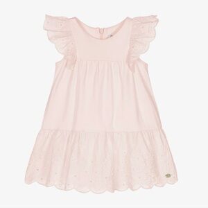 Tartine et Chocolat Pale Pink Girls' Dress with Eyelet Detail
